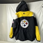 Vintage 90s Pittsburgh Steelers Nfl Pro Line Starter 1 2 Pullover Jacket Xl read