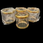 Napkin Rings Gold  Trim With Clear Glass  Set Of 4 Unused