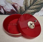 Vintage Avon Charisma Red Powder Puff Pot With Powder Puff- No Powder