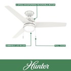 Hunter Fan 52 Inch Fresh White Outdoor Ceiling Fan With Light And Pull Chain