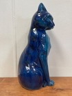 Inarco Blue Cat Figure Statue Large Japan E-2983 Folk Art 12 