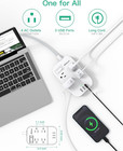 Outlet Surge Protector Power Strip Grounded Flat Plug Extension Cord With Usb Po