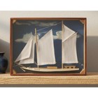 Nova Scotia Schooner Ship Diorama Folk Art Maritime Shadow Box Display