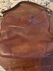 Ralph Lauren Brown Shoulder Bag Gold Hardware Buckle zip Lined Inner Pockets