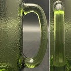 Hazel Atlas 4pc Avocado Green Pebblestone Beer Mugs cups C1960s Usa 6 5 t 12oz