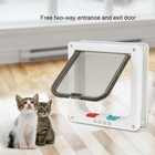 4 Way Pet Door Cat Puppy Dog Magnetic Lock Lockable Safe Flap Door Frame Abs New