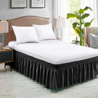 King Bed Skirt  Dust Ruffle For King Size Bed  Easy Fit With 18-inch Tailored Dr