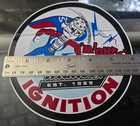 Very Rare Vintage  mighty  Mallory Ignition 6  Round Hot Rod Sticker Decal