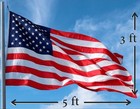 Premium 3x5 American Flag - 100  Made In Usa - Embroidered Stars   Sewn Stripes
