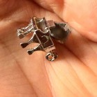 Silver Tone Grand Piano Charm Pendant Hinged Lid Enamel Keyboard Music Jewelry