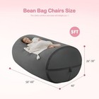 5ft Bean Bag Chair Giant Bean Bag Chairs For Adults With Memory 5ft Dark Grey
