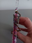 Vintage Handmade Pink Stained Glass Kaleidoscope 6 5  W light Bar Beautiful  l 