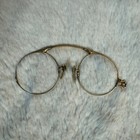 Antique 12k Gold-filled Pince-nez Eyeglasses W  Ornate Detailing Ear Chain Clip