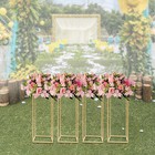Gold Metal Flower Stand Rectangular Rack For Wedding Table Centerpieces Decor