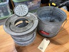 Vintage Galvanized Metal Minnow Bucket   147 