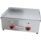 Commercial Gas Griddle Flat Top Grill Half Grooved 28  Stainless Steel 2800pa 