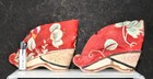 Pair Of Genuine 1800s Chinese Golden Lilies Hand Embroidered Bound Feet Shoes