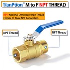 Forged Brass Full Port Ball Valve Male Female Npt Thread 1 2 In