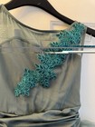 Weissman A Thousand Miles Ballet Costume Girls Mc Blue Green Floral Applique
