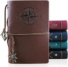 Leather Writing Journal Notebook  Vintage Nautical Spiral Notebook Brown 