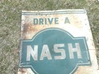 Vintage Drive A Nash The Car Everybody Likes Gas Oil Advertising Sign