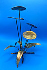 Vintage D s  Hulbert Signed Mcm Flowers   Leaves Brutalist Brass Art Sculpture