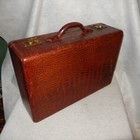 Vintage Alligator Hard Travel Train Case Vanity Accessory Luggage Brooklyn Ny