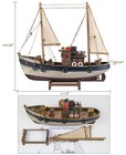 Sailingstory Wooden Fishing Boat Model Ship Sailboat Decor 12  12 