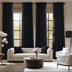Blackout Curtains 100  Black 63in Wx84in L 2 Panel Set Thermal Room Darkening