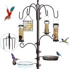 6-hook Bird Feeding Station Kit  Wild Bird Feeder Stand Pole  Multi-feeder Ki   