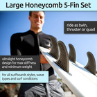 Honeycomb Fiberglass Performance Surf Fins     Fits Futures Single Tab - Ride As T