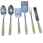 Vintage Ekco Avocado Green Kitchen Utensils Set 6 Pc Spatula Spoon Fork Mcm Usa