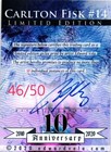 Carlton Fisk 2020 Artist Signed Limited Edition Print Card 46 Of 50