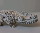 Vtg Effigy Figural Crocodile  Alligator Clay Ocarina Flute Whistle Costa Rica 7 