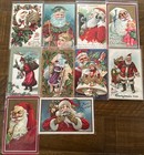 Big lot Of 10 antique santa Claus christmas Postcards great Variety vintage r469