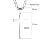 Men s Cross Stainless Steel Necklace Chain Figaro Pendant Necklace