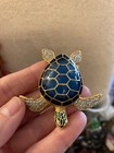 Estee Lauder Solid Perfume Compact Turtle 2010     Gold  Crystals  Enamel