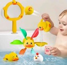 Wind Up Swimming Duck Bath Toy With Net  Light Up