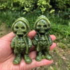 1pc Natural Hsiuyen Jade Quartz Carved Skull Reiki Healing Decor Gift