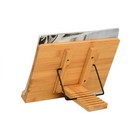 Book Holder Stand Bamboo Portable Adjustable Desk Reading Cookbook Bookstand