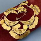 Vintage Egyptian Revival Gold Gilded 900 Silver Swag Bib Necklace   Costume Jew