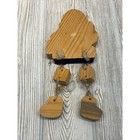Vtg Primitive Wooden Santa Shelf Sitter Hand Painted Christmas Folk Art Decor