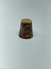 Vintage Cloisonne Thimble Bird   Lotus Flower Goldtone Metal   Enamel Gold Trim