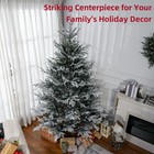 7 5ft Full Snow-flocked Artificial Christmas Tree unlit Pine Hinged Holiday Tree