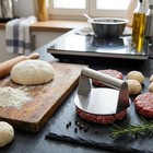 Flat Stainless Steel Burger Press - For Smash Burgers   Griddle Cooking