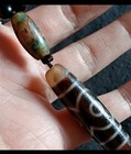 Tibetan Agate Pre 1800s 3 Eye Dzi Bead Prayer Necklace
