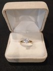 Ralph Lauren 10k Yellow Gold Cubic Zirconia Solitaire Engagement Ring Size 7
