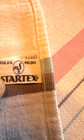 Vtg Mcm Startex Kitchen Towel Striped Teal Pink Gray 19 x28 5  Tea Dish Read Fsh