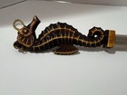 Vintage Seahorse Handle Clothes Brush Bamboo Style Made In Japan