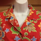 Hilo Hattie The Hawaiian Original Red Hibiscus Camp Shirt Blouse Misses Size L